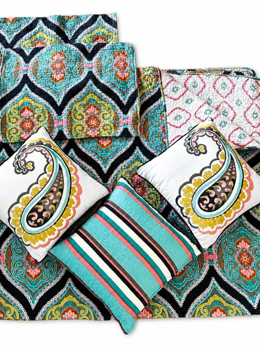 Vibrant Medallion Queen Size Reversible Quilt